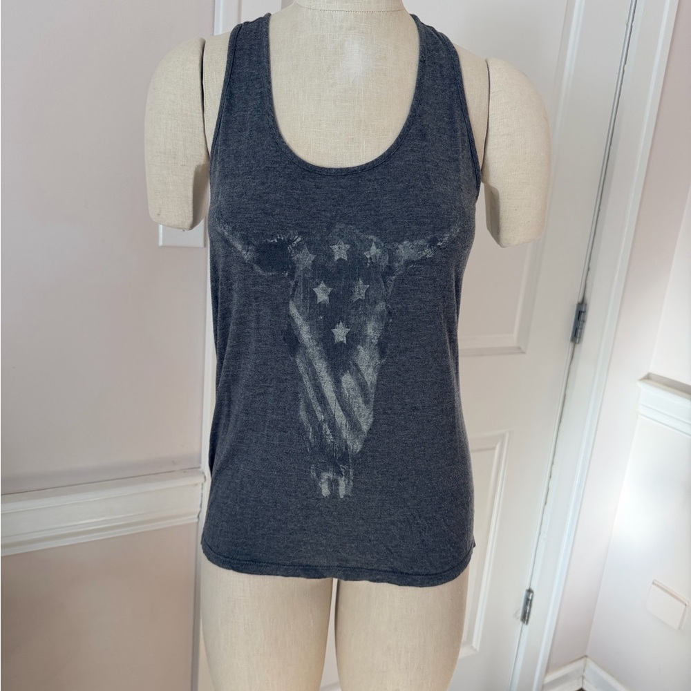 Haute Hippie Women's Gray Graphic Tank Top